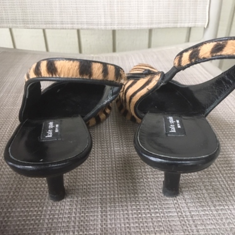 Kate Spade Zebra Calf Hair Low Heels Slingback Pumps Italy - Picture 7 of 10